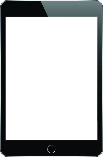 Mock Black Tablet Isolated White Vector Design — Stock Vector