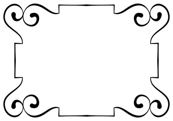 Vecteur Élégant Cadre Horizontal Noir Sur Fond Blanc — Image vectorielle