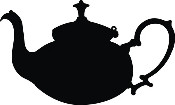 Antique Tea Pot Silhouette Vector — Stock Vector