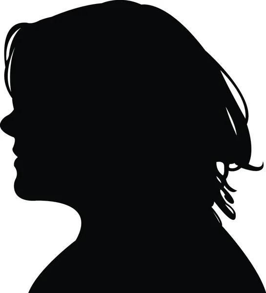 Vrouwelijke Hoofd Silhouet Vector — Stockvector