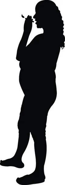 Roken Vrouw Silhouet Vector — Stockvector