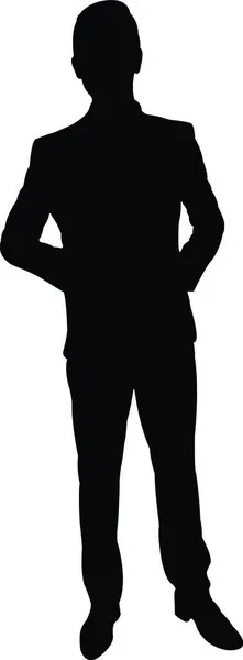 Homme Debout Silhouette Vecteur — Image vectorielle