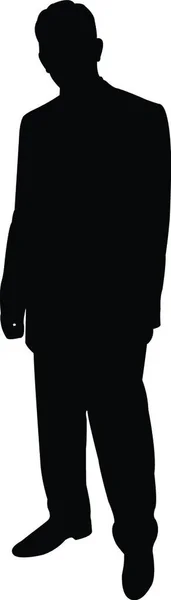 Standing Man Silhouette Vector — Stock Vector