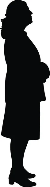 Silhouette Einer Frau Mit Schwarzem Hintergrund — Stockvektor