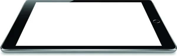 Modellare Angolo Prospettiva Tablet Nero Isolato Sul Disegno Vettoriale Bianco — Vettoriale Stock