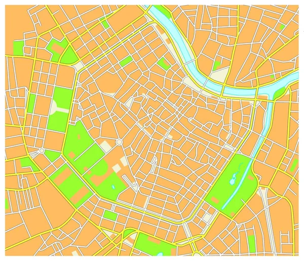 Detaillierter Stadtplan Der Österreichischen Hauptstadt Wien — Stockvektor