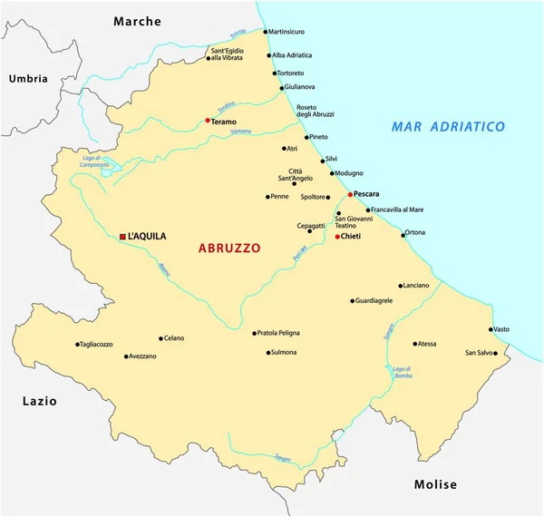 Abruzzo Mapa Italia Vector Ilustración — Vector de stock