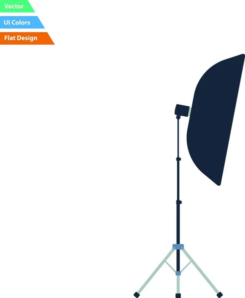 Flat Design Icoon Van Softbox Licht Kleuren Vectorillustratie — Stockvector