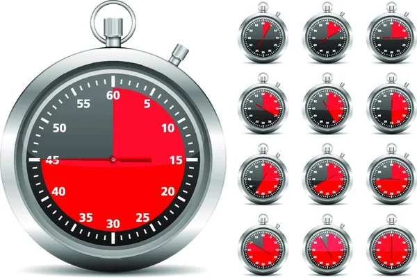 Stoppur Kronometer Klocka Arbete — Stock vektor