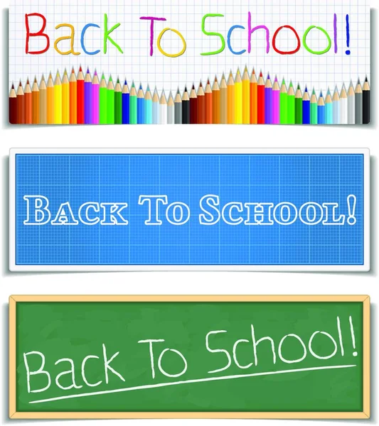 Back School Banners — Stock Vector