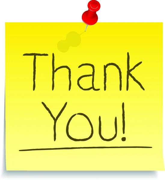 Thank You Message Yellow Paper — Stock Vector