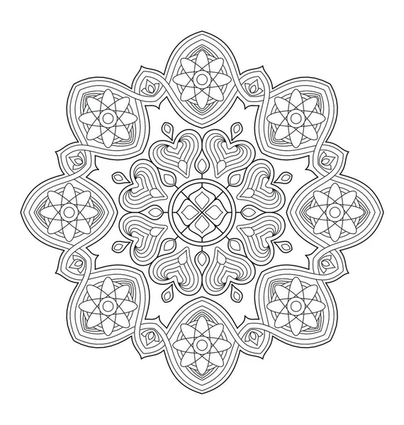 Decoratieve Mandala Illustratie Voor Volwassen Kleuren Goed Georganiseerde Groep Gemakkelijk — Stockvector