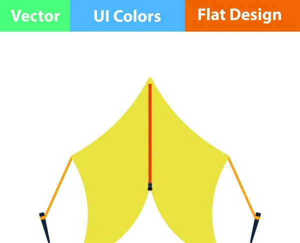 Ícone Design Plano Barraca Turística Cores Ilustração Vetorial — Vetor de Stock