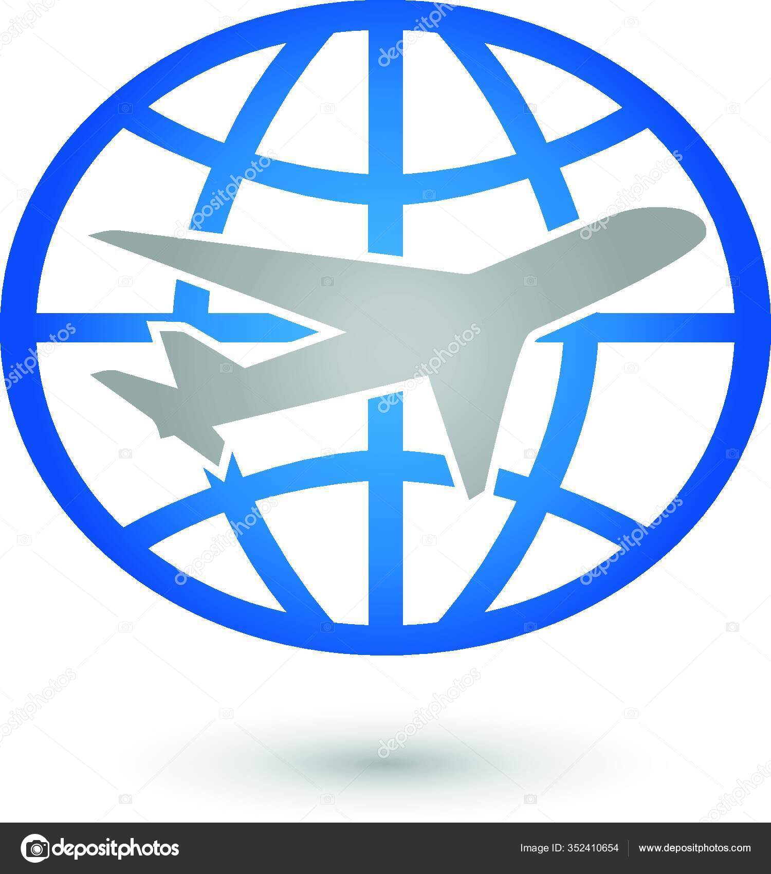 Earth Airplane Logo World Globe Transport Stock Vector by ...