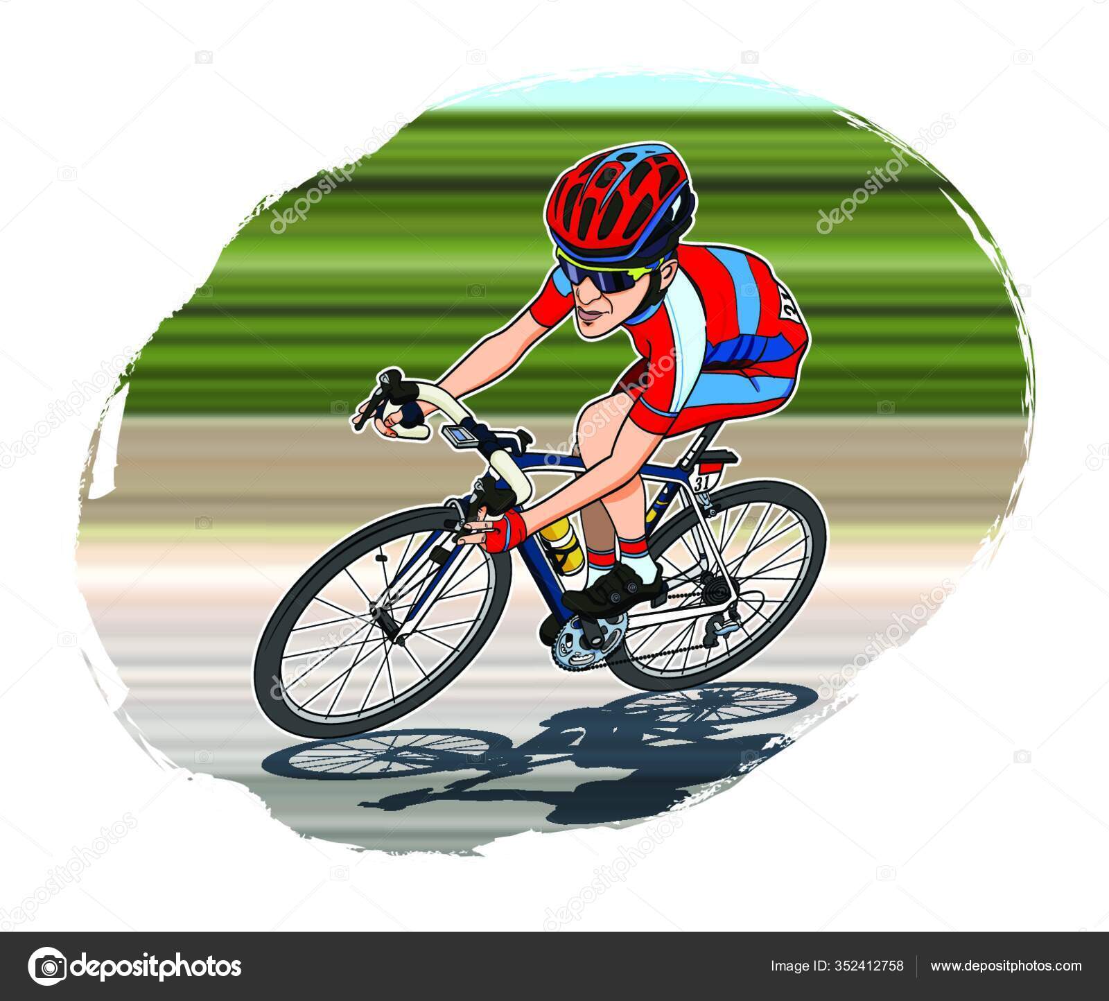 Dibujo Animado Imagen De Una Bicicleta En Caricatura Ilustración