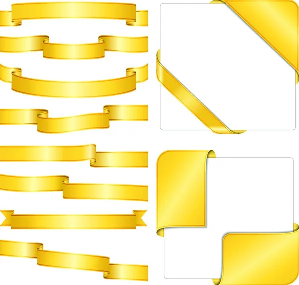 Fita Ouro Com Fitas Amarelas —  Vetores de Stock