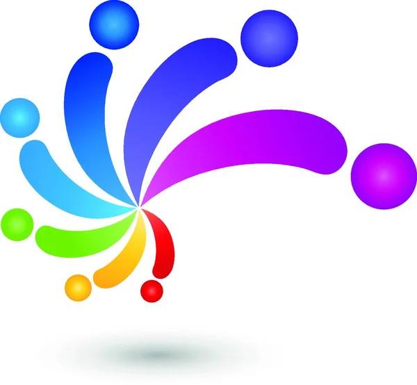 Spirale Personnes Couleur Peintre Logo — Image vectorielle