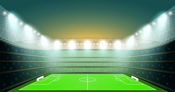 Estadio Fútbol Con Foco Vector — Vector de stock