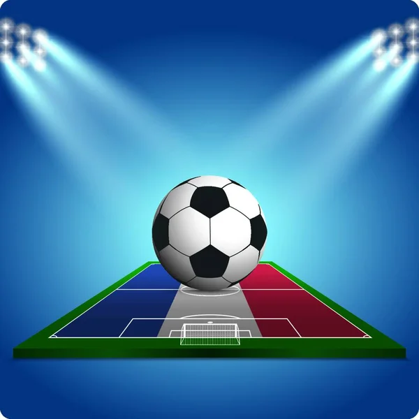 Terrain Soccer Avec Drapeau France Illustration Vectorielle — Image vectorielle