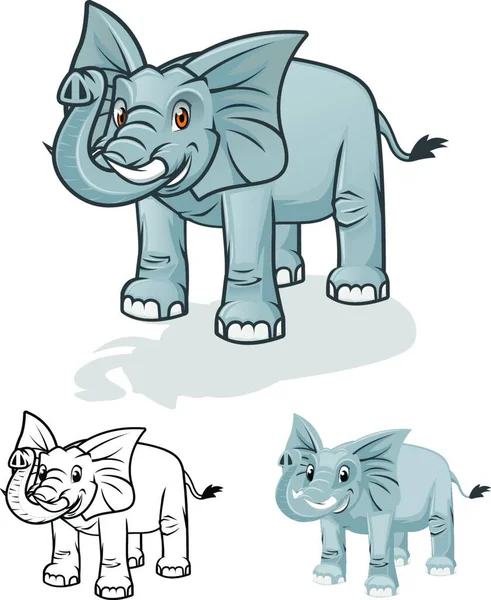 Esta Imagem Personagem Desenho Animado Elefante Alta Qualidade Incluem Design — Vetor de Stock
