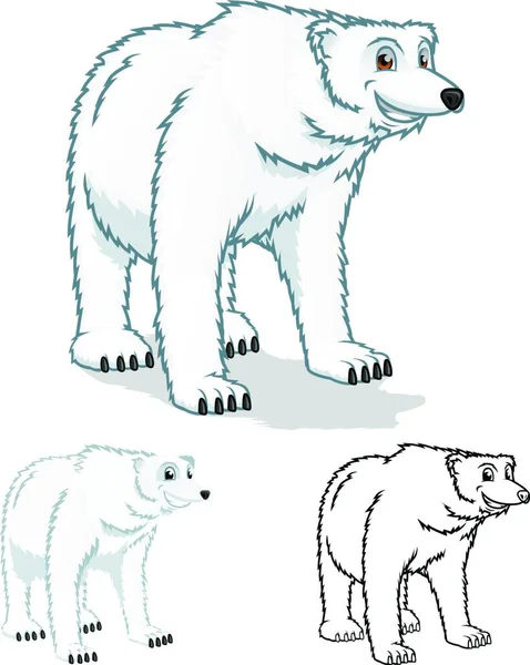 Esta Imagem Personagem Desenho Animado Urso Polar Alta Qualidade Incluem —  Vetores de Stock