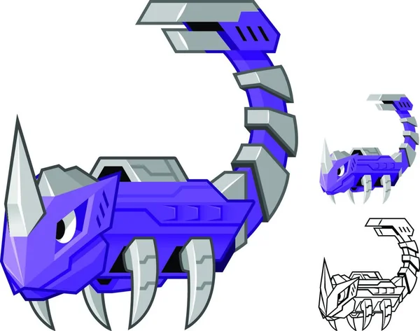 Cette Image Est Robot Scorpion Caractère Bande Dessinée Incluant Conception — Image vectorielle