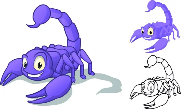 Questa Immagine Personaggio Dettagliato Scorpione Cartoni Animati Alta Qualità Con — Vettoriale Stock