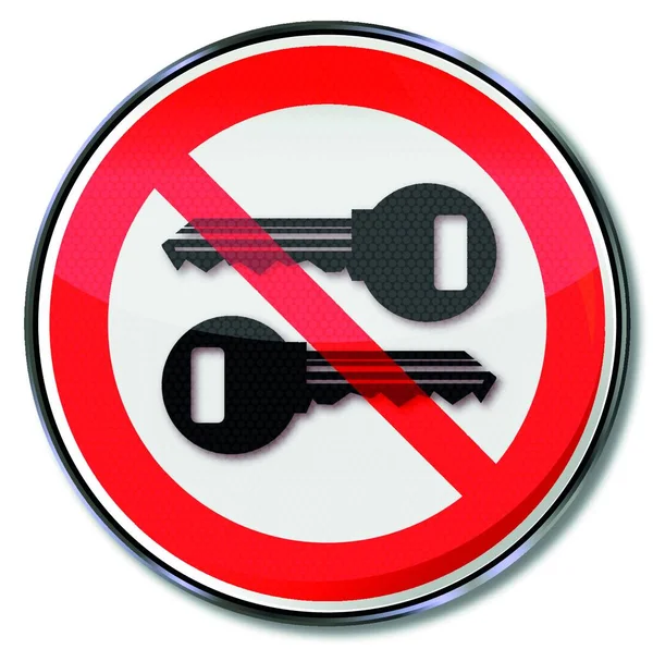 Πινακίδα Απαγόρευσης Κλειδιών — Διανυσματικό Αρχείο