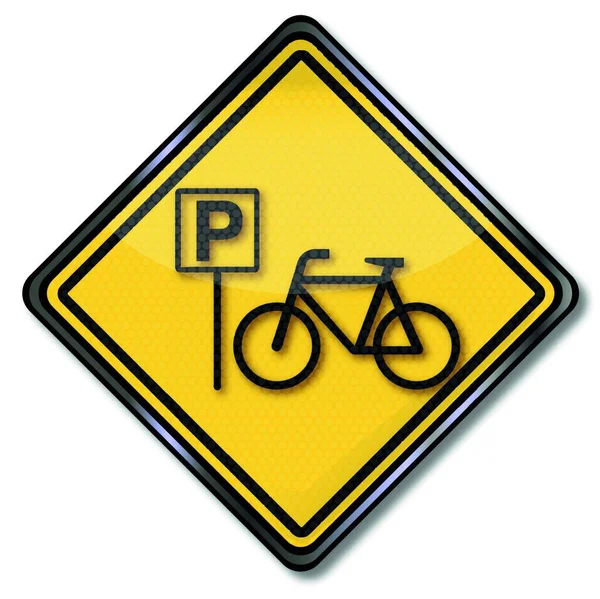 自転車や自転車の駐車標識で — ストックベクタ