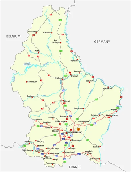Lüksemburg Büyük Dükalığı Vektör Yol Haritası — Stok Vektör