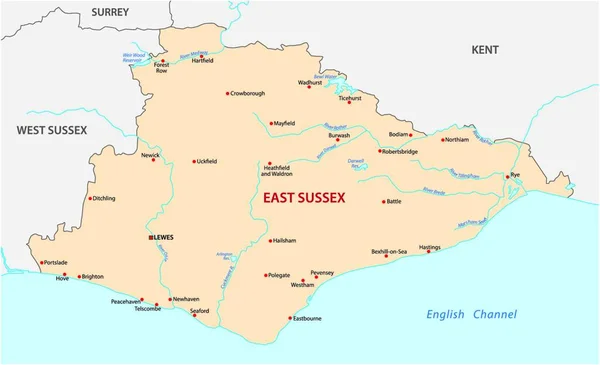 Mapa Vetorial Município Essex Leste Inglaterra — Vetor de Stock