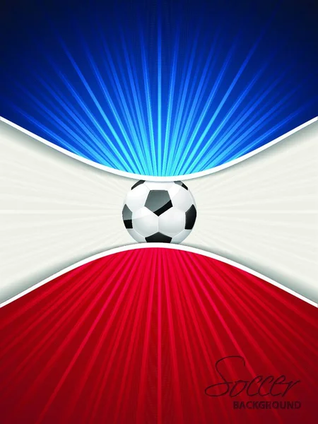 Abstrakte Blau Rote Fußball Broschüre Vorlage Mit Ball — Stockvektor