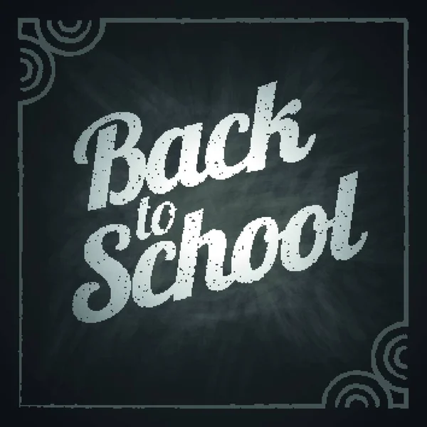 Vector Back School Text Chalkboard Background — Stock Vector