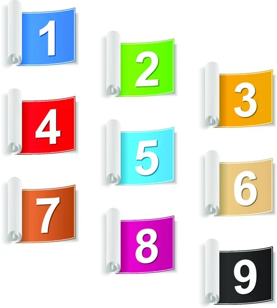 Vector Set Numbers Labels — Stock Vector