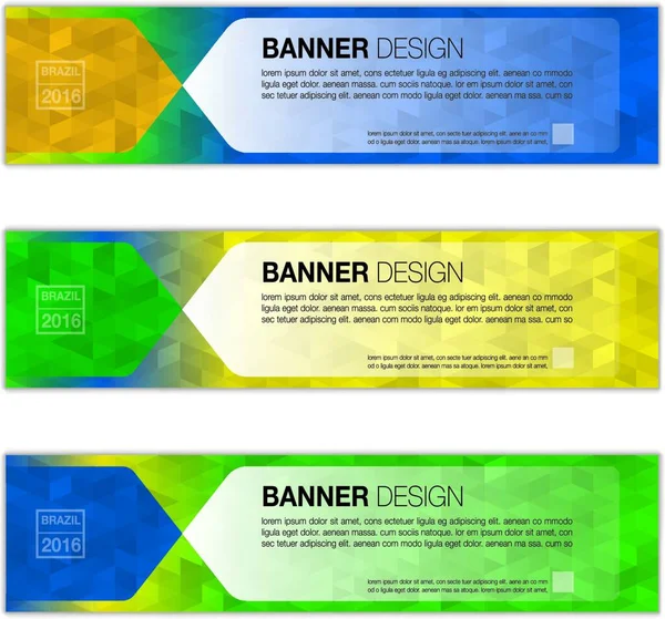 Abstract Banner Background Colors Brazil Tree Colors Concept Brazil 2016 — Stock Vector