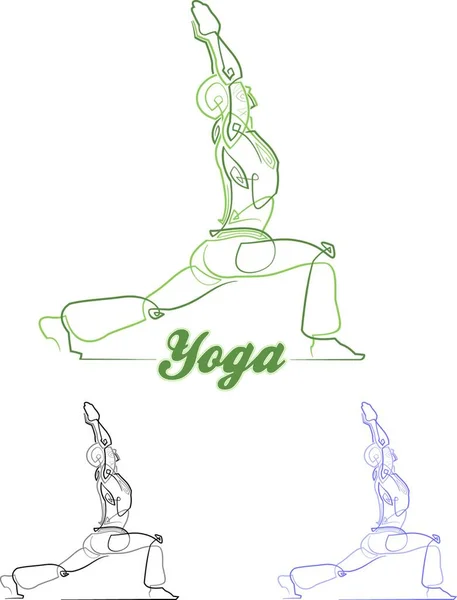 Yoga Serisi Resimleri Izole Edildi — Stok Vektör