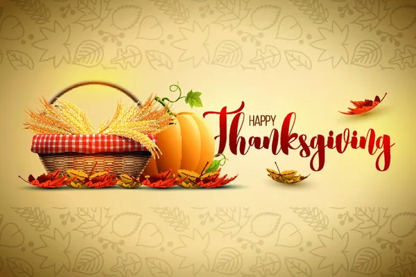 Vector Herfst Happy Thanksgiving Poster Ontwerp Template Elementen Worden Apart — Stockvector