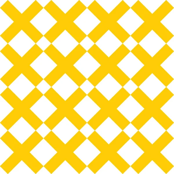 Tile Yellow White Cross Vector Pattern Seamless Wallpaper Background Decoration — Stock Vector