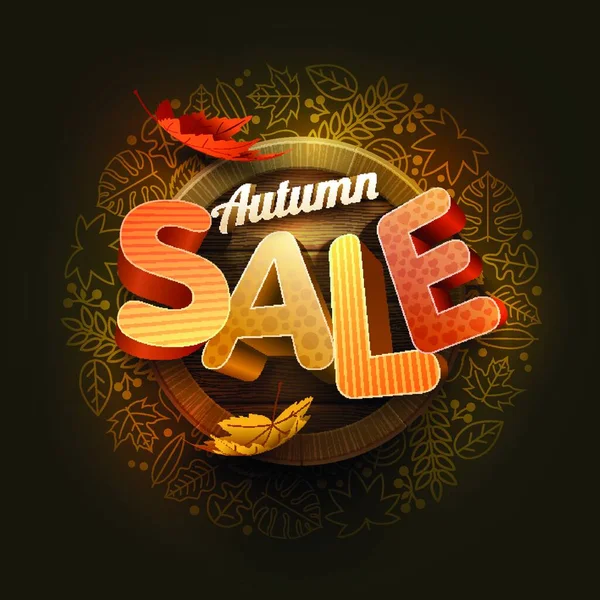 Vector Autumn Sale Poster Design Template Element Layered Separately Vector — Stock Vector