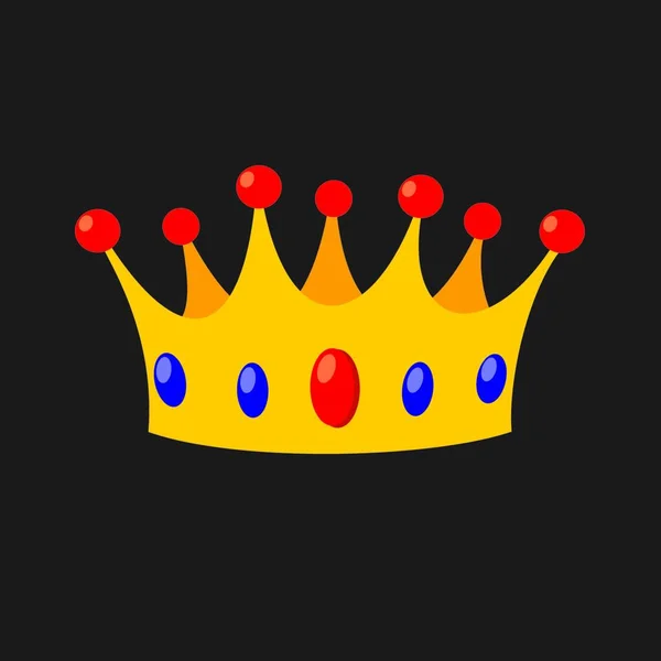 Corona Vettoriale Della Principessa Isolata Sfondo Nero — Vettoriale Stock