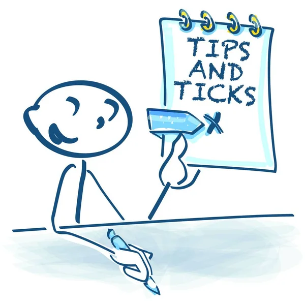 Stick Figures English Tips Tricks — Stock Vector