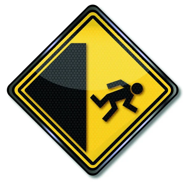 Advertencia Del Riesgo Accidente Gran Altitud — Vector de stock