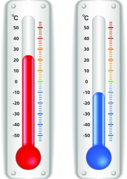 Piros Kék Hőmérők Vektor Illusztráció — Stock Vector