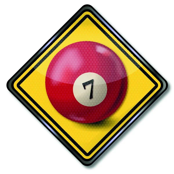 Sign Dark Red Pool Billiard Ball Number — Stock Vector