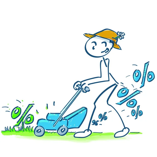 Çim Biçme Makinesinin Çim Biçme Yüzdesindeki Çubuk Sayısı — Stok Vektör