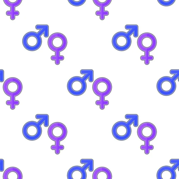 Θηλυκό Αρσενικό Σύμβολα Απρόσκοπτη Μοτίβο Λευκό Φόντο — Διανυσματικό Αρχείο