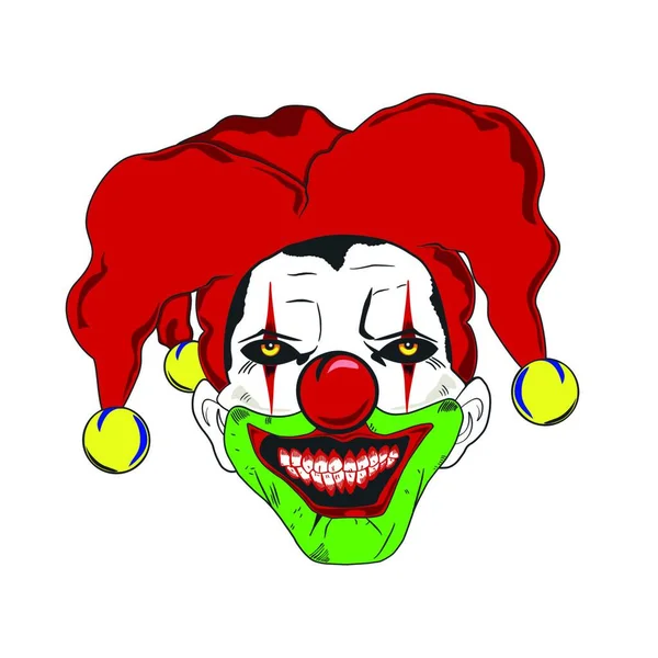 Horror Clown Hat Jolly — Stock Vector