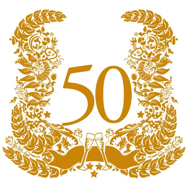 Vinheta Para 50º Aniversário —  Vetores de Stock