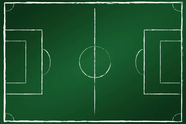 Terrain Football Sur Tableau Noir Vert — Image vectorielle
