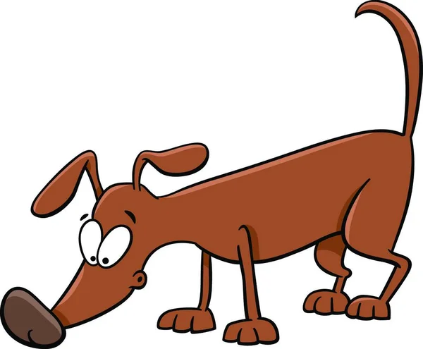Cartoon Illustration Snibing Dog Animal Character — 스톡 벡터